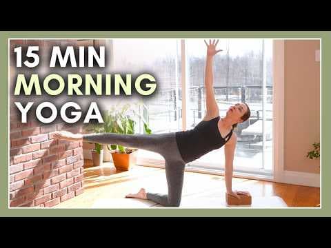 15 min Morning Power Yoga Flow - Yoga with Blocks